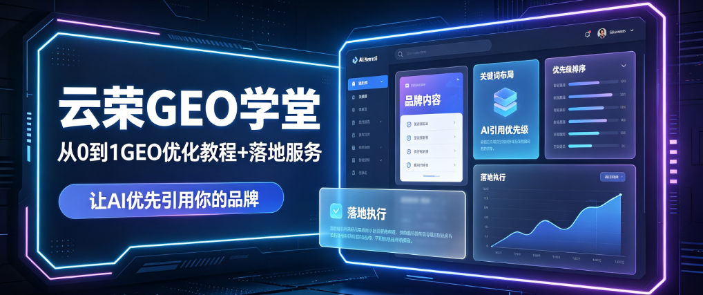 云荣GEO学堂:从0到1GEO优化教程+落地服务,让AI优先引用你的品牌